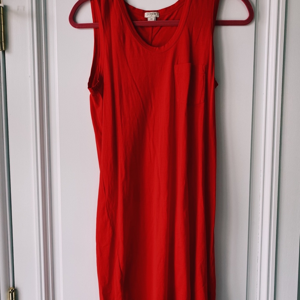 red orange jcrew dress
